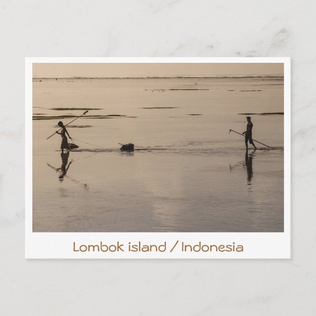 Carte Postale Île de Lombok / Indonésie images monochromes (Devant)