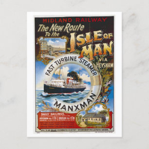 Carte Postale Île de Man, Angleterre, Voyage Vintage Style