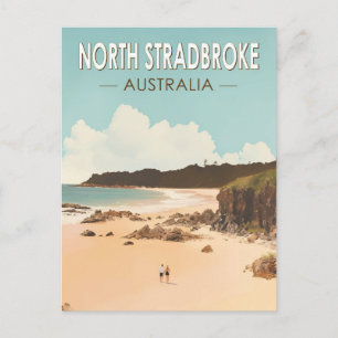 Carte Postale Île de North Stradbroke Australie Voyage Art Rétro