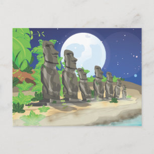 Carte Postale Île de Pâques Moai
