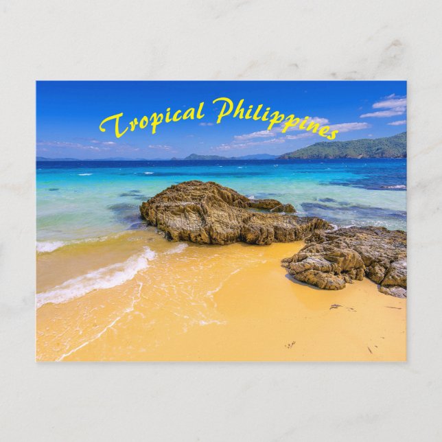 Carte Postale Île de plage sablonneuse tropicale Philippines (Devant)