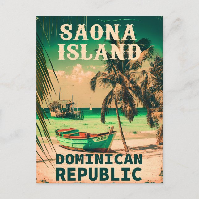 Carte Postale Île de Saona République Dominicaine - Retro 60s (Devant)