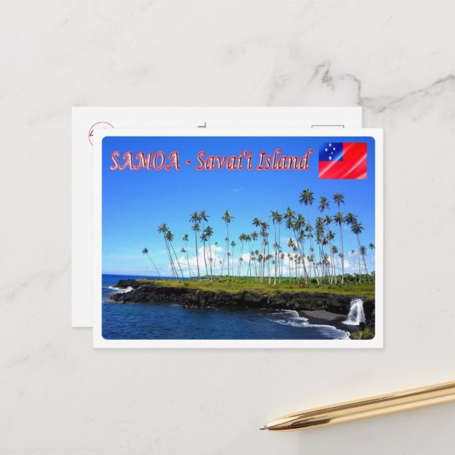 Carte Postale Île de Savai'i - Samoa - (Devant/Arrière en situation)