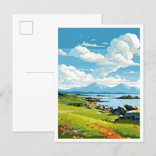Carte Postale Ile Jura Ecosse Voyage illustration Vintage