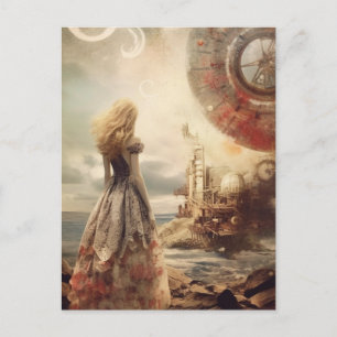 Carte Postale Île spatiale sur une autre planète