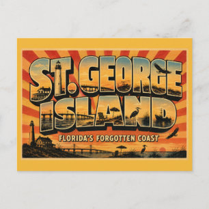 Carte Postale Île St. George Floride Côte oubliée Vintage