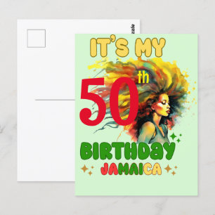 Carte Postale Ile Vibes Jamaïque Anniversaire Groupe de Filles C