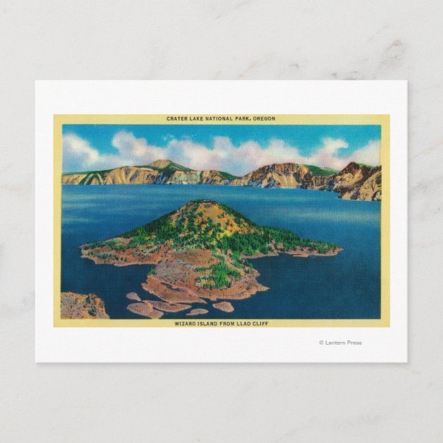 Carte Postale Île Wizard depuis la falaise Llao Crater Lake, OR (Devant)