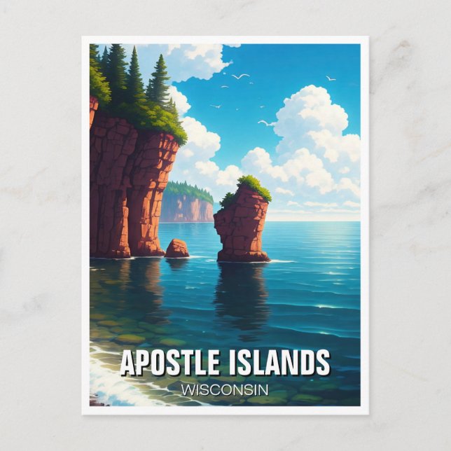 Carte Postale Iles Apôtres du Wisconsin National Lakeshore (Devant)