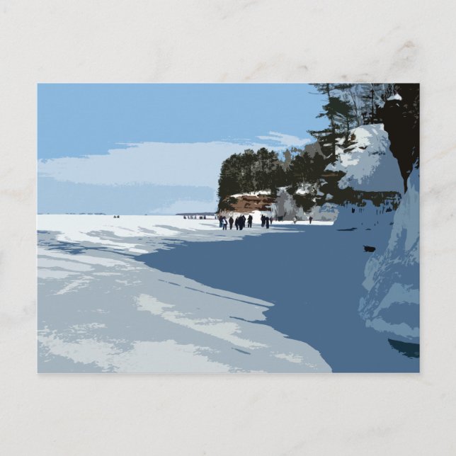 Carte Postale Iles Apôtres GLACES Nationales Lakeshore (Devant)