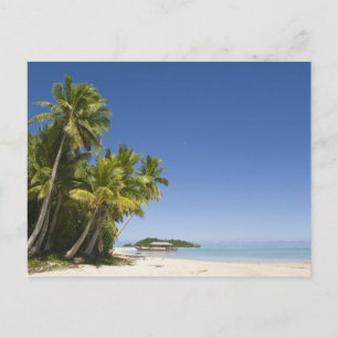 Carte Postale Îles Cook, Aitutaki. Tour en canoë polynésien vers