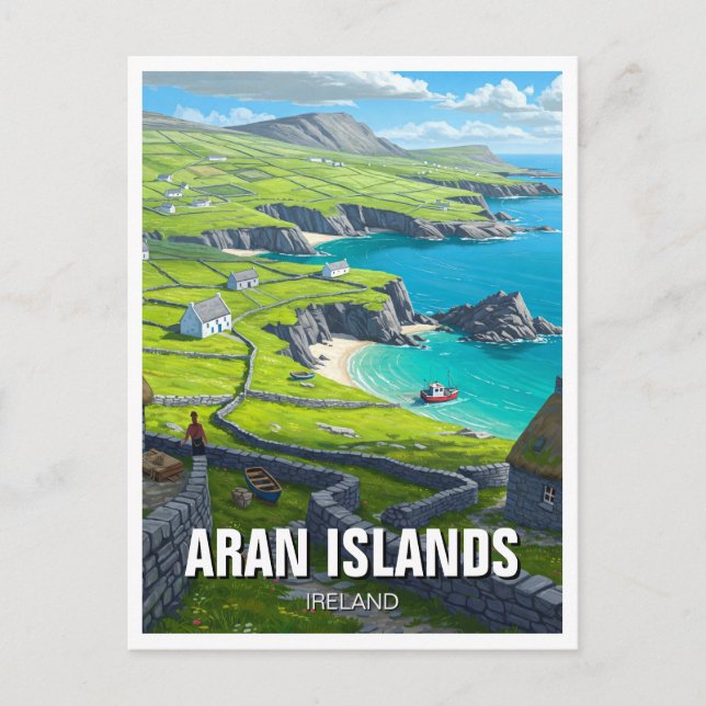 Carte Postale Iles d'Aran Irlande Voyage (Devant)