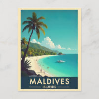Îles Maldives Plage Vintage Voyage