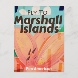 Carte Postale Îles Marshall affiche de voyage vintage
