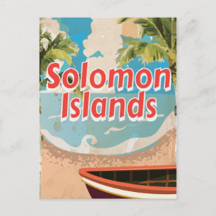 Carte Postale Îles Salomon Affiche de vacances vintage