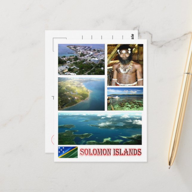 Carte Postale Îles Salomon - Mosaic - (Devant/Arrière en situation)