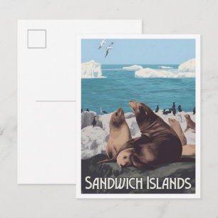 Carte Postale Îles Sandwich Voyage Vintage 
