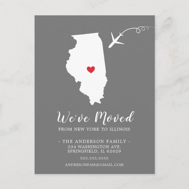 Carte postale ILLINOIS Faire-part mobile (Devant)