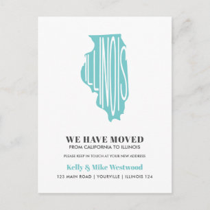 Carte Postale ILLINOIS  Nous avons déménagé Nouvelle adresse Nou