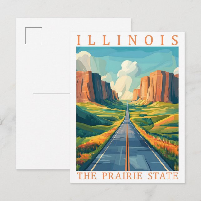 Carte Postale Illinois the Prairie State USA Travel Place (Devant / Derrière)