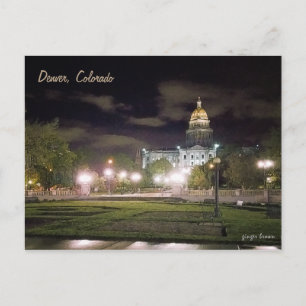 Carte Postale Illuminer Le Capitole De L'État Du Colorado Après