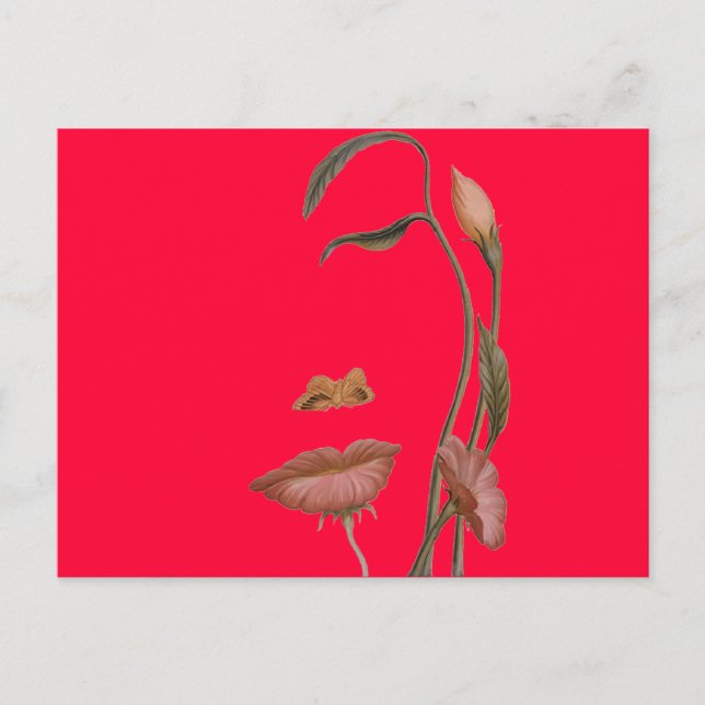 Carte Postale Illusion de fleur faciale (Devant)