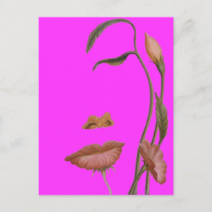 Carte Postale Illusion de fleur faciale