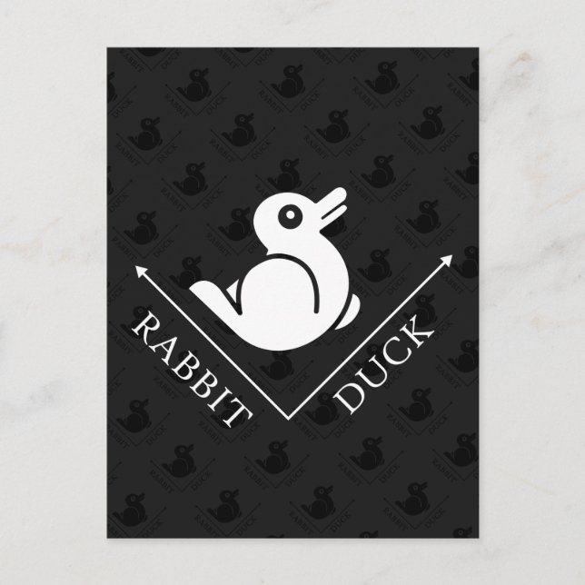 Carte Postale Illusion de lapin de canard (Devant)