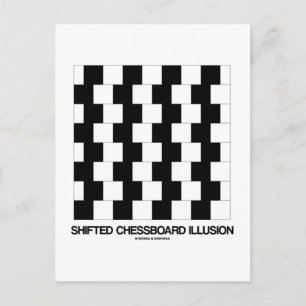Carte Postale Illusion de l'échiquier décalé (illusion optique)