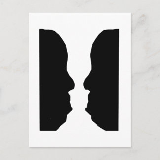 Carte Postale Illusion d'optique de l'homme au vase