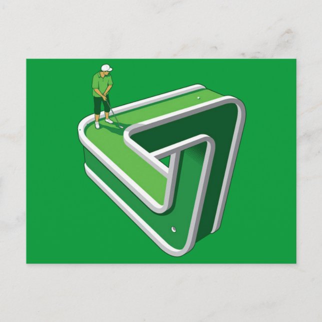Carte Postale Illusion du joueur de golf (Devant)