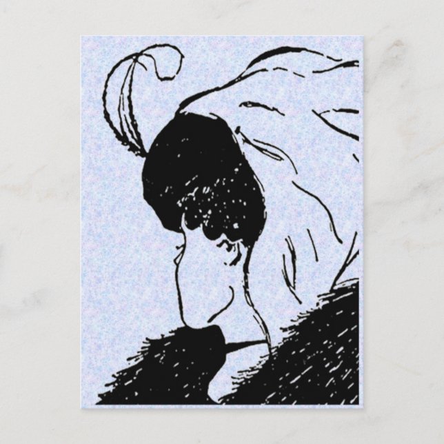 Carte Postale Illusion, jeune, vieille femme (Devant)