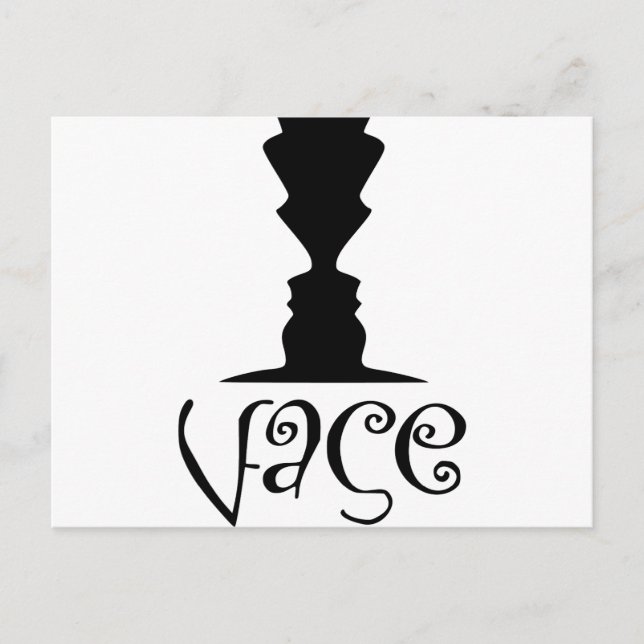 Carte Postale Illusion optique à deux visages ou à vase (Devant)
