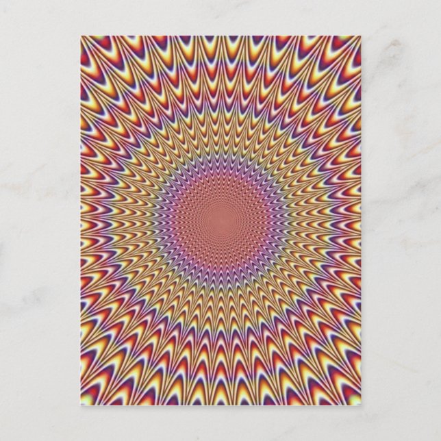 Carte Postale Illusion optique Cercle Hypnotique arc-en-ciel col (Devant)