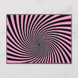 CARTE POSTALE ILLUSION OPTIQUE IMPRIMATION GRAPHIQUE EN ROSE