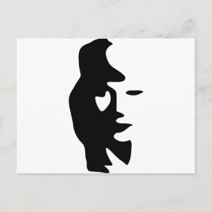 Carte Postale Illusion Optique Saxophone Ou Femme
