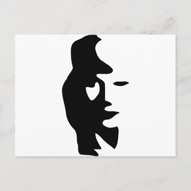 Carte Postale Illusion Optique Saxophone Ou Femme (Devant)
