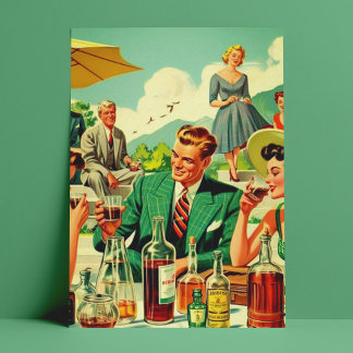 Carte Postale Illussions humaines vintages des années 1950