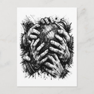 Carte Postale Illustration à l'encre d'art sombre des Orcades –