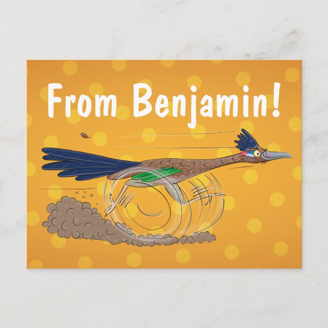 Carte Postale Illustration amusante de la caricature d'oiseau du (Devant)