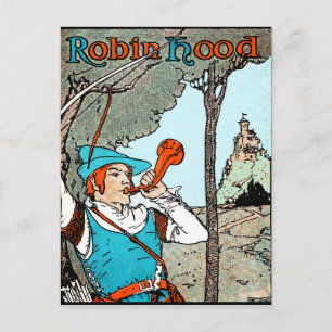Carte Postale Illustration Antique de Robin des Bois et ses Joye
