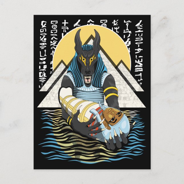 Carte Postale Illustration Anubis du dieu égyptien antique (Devant)