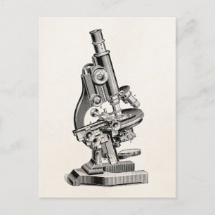 Carte Postale Illustration au microscope vintage Retro Steampunk