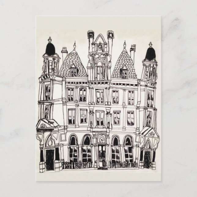 Carte Postale Illustration Birmingham Building (Devant)