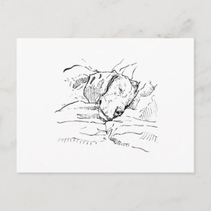 Carte Postale Illustration d'amour pour le chien Beagle 