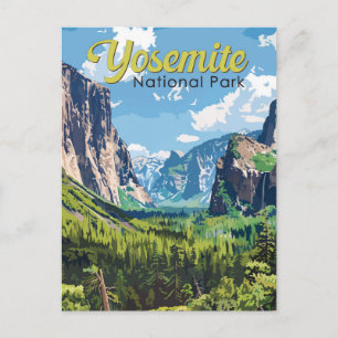 Carte Postale Illustration d'art de voyage du parc national de Y