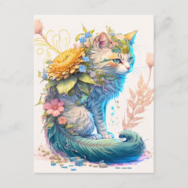 Carte Postale Illustration d'artiste majestic Kitty Cat (Devant)