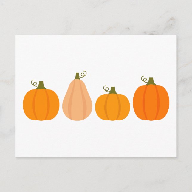 Carte Postale Illustration d'automne citrouille (Devant)