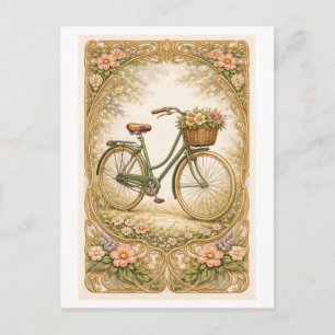 Carte Postale Illustration de bicyclette de style vintage