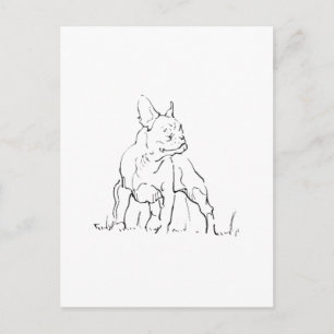 Carte Postale Illustration de Bouledogue français - Maman de chi